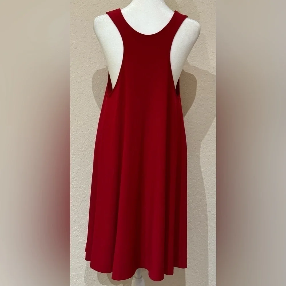 Norma Kamali Women’s Racerback Red Swing Dress Size L - Picture 2 of 8